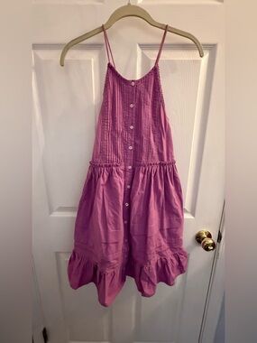 Free People Light Purple Button-Front Tiered Sundress